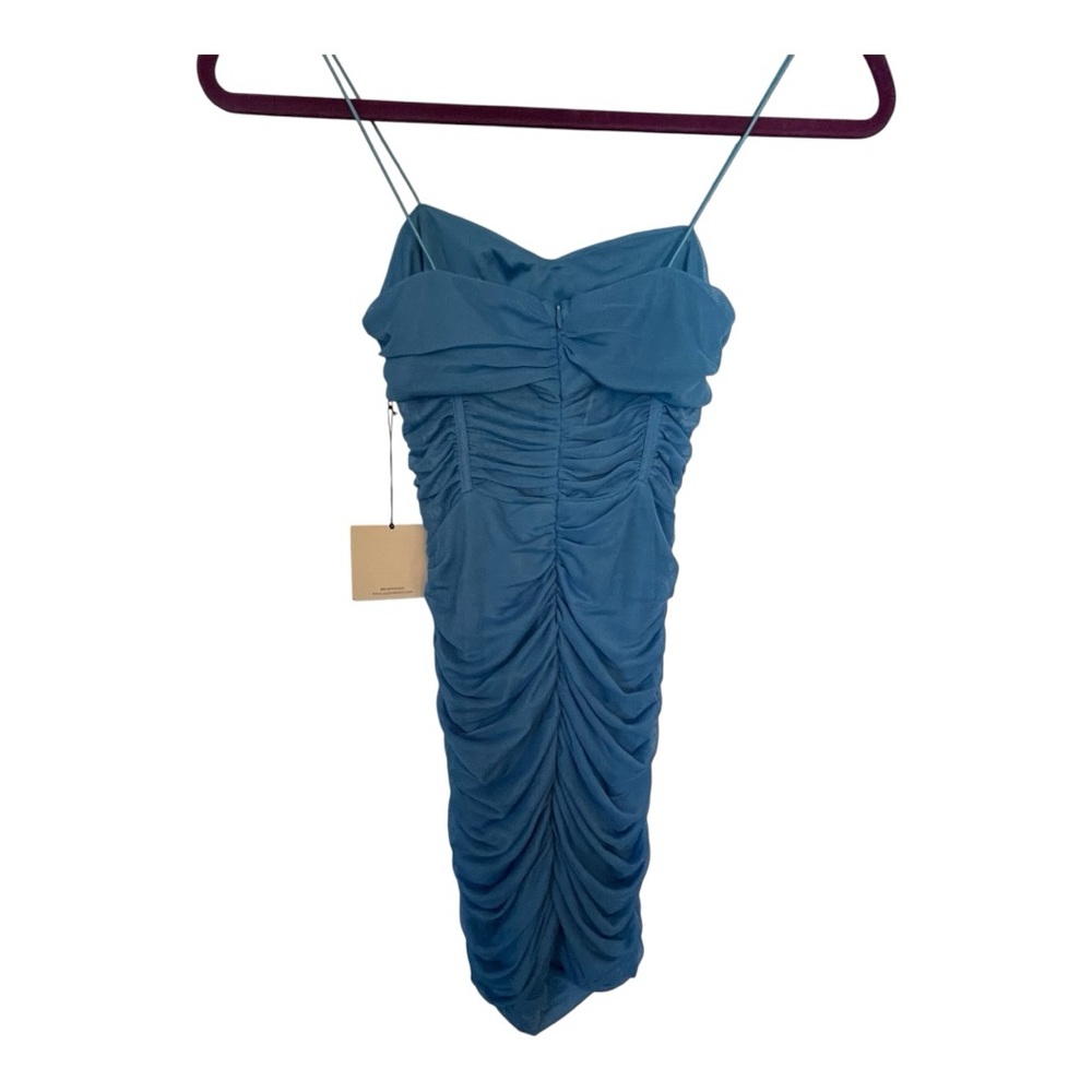 Superdown Blue Ruched Bodycon Midi Dress - Picture 3 of 5